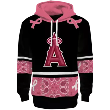 Los Angeles Angels Black Pink Awareness Ribbon Hoodie
