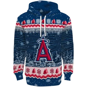 Los Angeles Angels Blue Hoodie – Christmas Trees Design