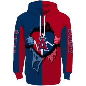 Los Angeles Angels Blue Heartbeat Graphic Hoodie - Men's/Women's