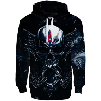 Los Angeles Angels Skull Hoodie Blue Black – Stylish MLB Gear