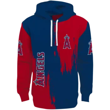 LA Angels Blue Hoodie with Splatter Effect – Official MLB Gear