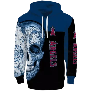 Los Angeles Angels Sugar Skull Hoodie Blue Black - MLB Apparel