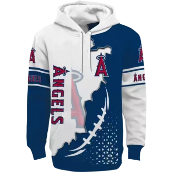 Los Angeles Angels Blue White Hoodie with Triangular Pattern