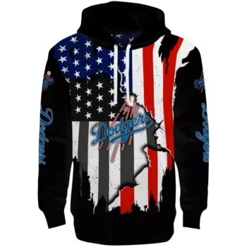 Los Angeles Dodgers Black Hoodie | American Pride Apparel