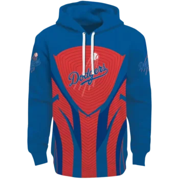 LA Dodgers Blue & Black Hoodie with Concentric Lines Design