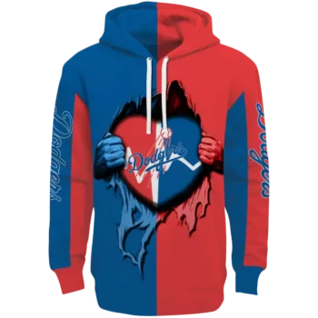 Los Angeles Dodgers Blue Heartbeat Graphic Hoodie