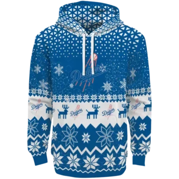 Los Angeles Dodgers Blue Reindeer Hoodie – Holiday Baseball Gear