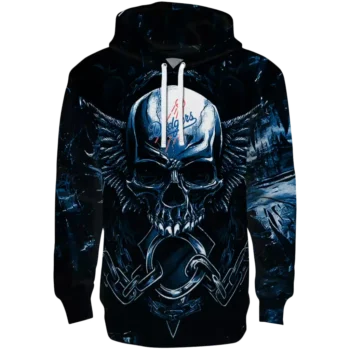 Los Angeles Dodgers Skull Hoodie Blue Black MLB Fan Sweatshirt