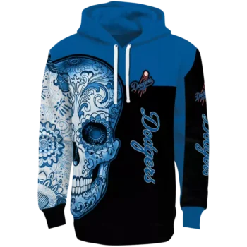 LA Dodgers Sugar Skull Hoodie – Blue & Black MLB Fan Gear