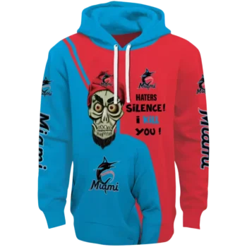 Miami Marlins Blue Hoodie with Achmed Skull Design