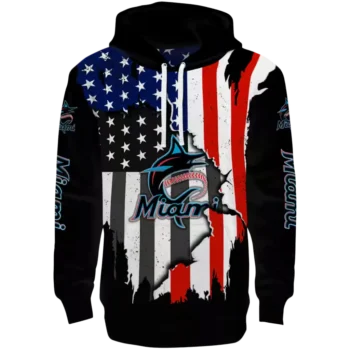 Miami Marlins Black Hoodie – American Pride Pullover Sweatshirt