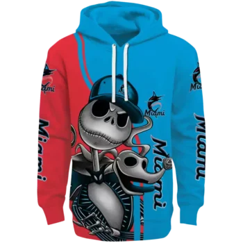 Miami Marlins Jack Skellington Hoodie – Blue MLB Fan Sweatshirt