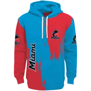 Miami Marlins Blue Splatter Hoodie – Stylish MLB Fan Gear