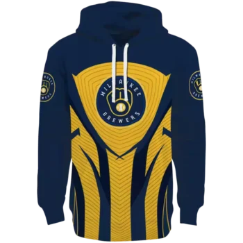 Milwaukee Brewers Navy Blue Black Hoodie – Concentric Lines Design