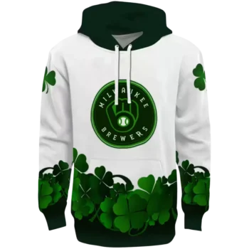 Milwaukee Brewers Lucky Motif White & Green Hoodie