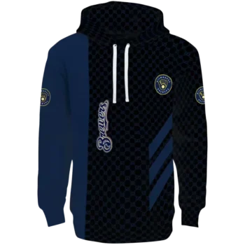 Milwaukee Brewers Navy Blue Hoodie with Monogram Pattern
