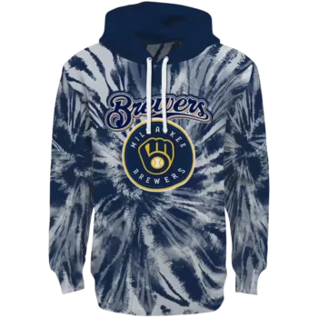 Milwaukee Brewers Navy Blue Tie Dye Hoodie – MLB Team Apparel