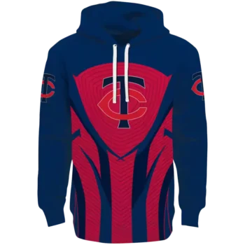 Minnesota Twins Navy Black Hoodie with Concentric Line Design
