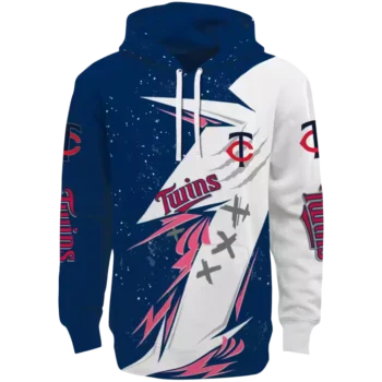 Minnesota Twins Navy White Dynamic Slash Hoodie - MLB Fan Gear