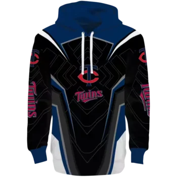 Minnesota Twins Navy Black Hoodie with Futuristic Design