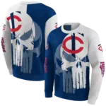 minnesota-twins-graphic-punisher-navy-white-hoodie-best-selling.webp