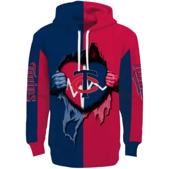 Minnesota Twins Navy Heartbeat Graphic Hoodie – Fan Sweatshirt