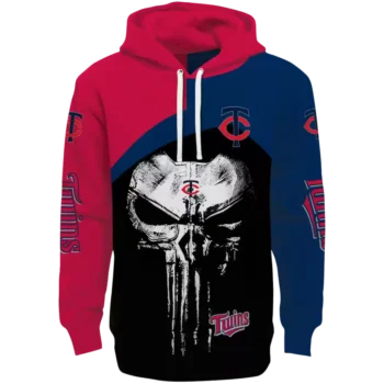 Minnesota Twins Punisher Hoodie Red & Black – Men's Baseball Sweatshirt