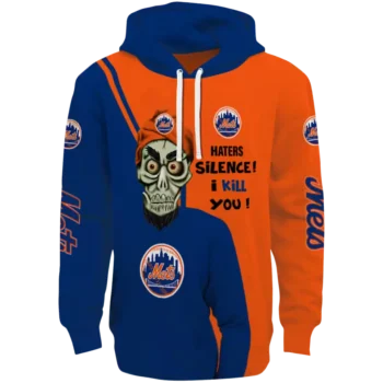 New York Mets Blue Hoodie with Achmed Skull Design