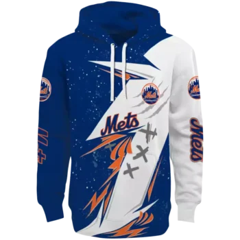 New York Mets Blue White Dynamic Slash Hoodie – Official MLB Gear