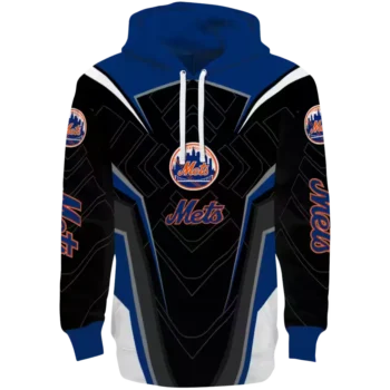 New York Mets Futuristic Blue Black Hoodie – Stylish MLB Gear
