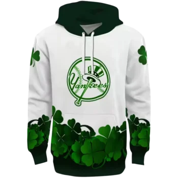 New York Yankees White Green Lucky Motif Hoodie – Official MLB Gear