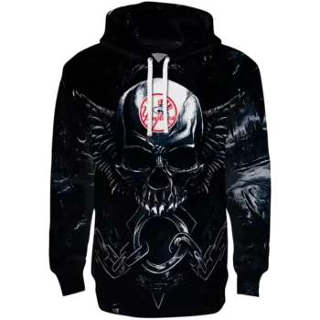 New York Yankees Skull Hoodie Navy Black – MLB Fan Sweatshirt