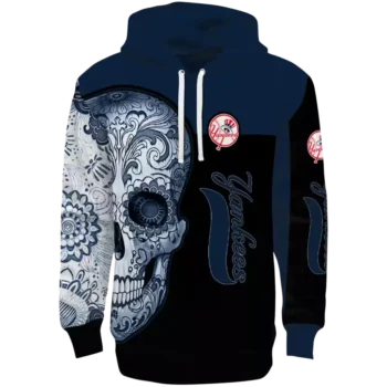 New York Yankees Sugar Skull Hoodie Navy Black – Stylish MLB Sweatshirt