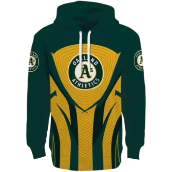 Oakland Athletics Green Black Hoodie with Concentric Lines Design