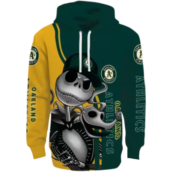 Oakland Athletics Jack Skellington Green Hoodie – MLB Fan Sweatshirt
