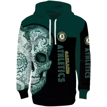 Oakland Athletics Sugar Skull Hoodie – Green & Black Team Gear