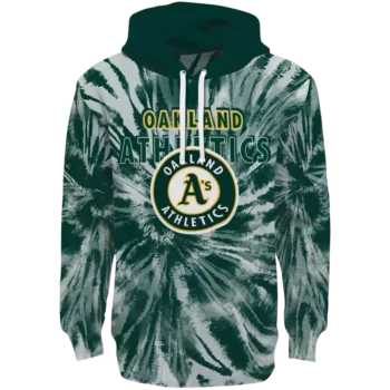 Oakland Athletics Green Tie Dye Hoodie – Stylish MLB Fan Gear