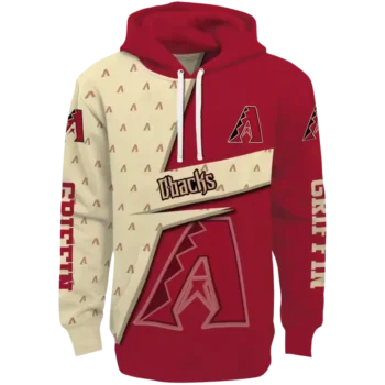 Custom Arizona Diamondbacks Red Hoodie – Abstract Shape Design