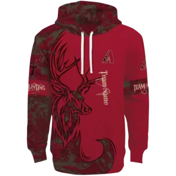 Custom Arizona Diamondbacks Red Hoodie with Deer Silhouette
