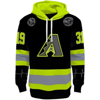 Custom Arizona Diamondbacks Black Neon Green Safety Hoodie