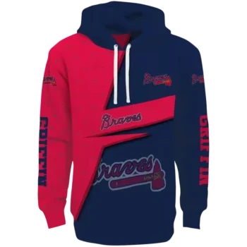 Atlanta Braves Navy Abstract Shape Personalized Hoodie
