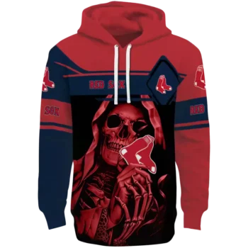 Custom Boston Red Sox Grim Reaper Hoodie – Red & Black Design