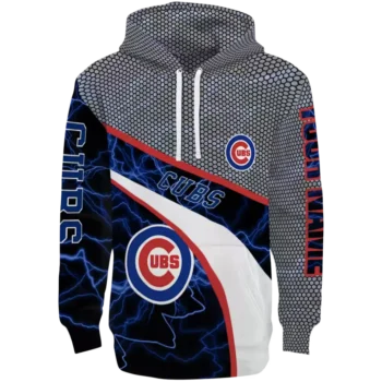 Custom Chicago Cubs Hex Mesh Blue Black Gray Hoodie