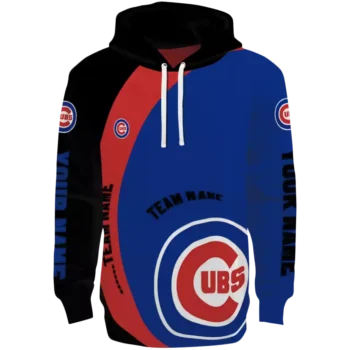 Chicago Cubs Personalized Minimalist Blue & Black Hoodie