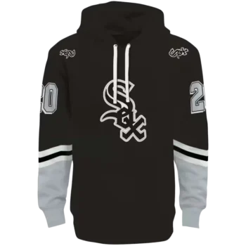 Custom Chicago White Sox Black Striped Sleeve Hoodie