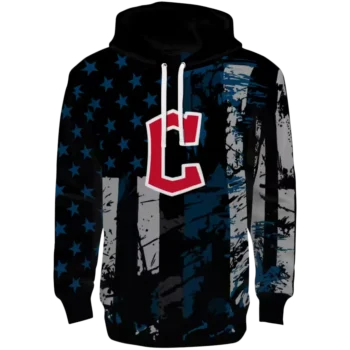 Custom Cleveland Guardians Distressed Flag Navy Black Hoodie