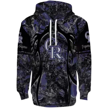 Custom Colorado Rockies Hunting Hoodie – Blue & Black Design