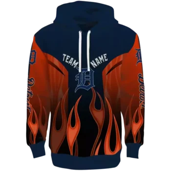 Detroit Tigers Navy Flame Hoodie - Personalized MLB Sweatshirt