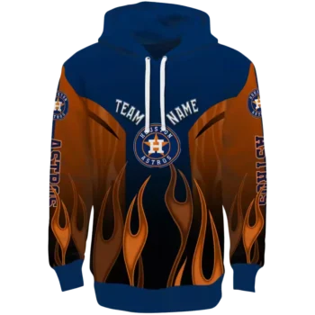 Houston Astros Blue Hoodie – Personalized Flame Design Sweatshirt