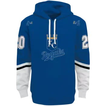 Custom Kansas City Royals Blue Striped Sleeve Hoodie